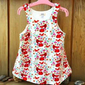 FOX PRINT DRESS  Jersey Knit Size 1T